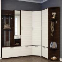 Прихожая комплект "Ника" Дуб венге / Сосна лоредо 2.11х1.55 м Набор, с обувницей, со шкафом, с зеркалом, в коридор / ширина 366 см