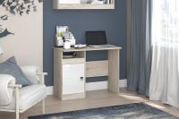 Стол письменный "Галактика" Цвет Дуб сонома/Белый глянец, ширина 97 см, ученический, с полками