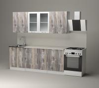 Кухонный гарнитур Арина ультра 2000, Цвет Пайн экзотик, ширина 200 см, с навесными шкафами, с выдвижными ящиками, с тумбой под мойку