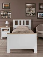 Кровать односпальная САГА, цвет Белый / Ясень, ширина спального места 90 см, для детской или взрослой спальни, для подростка, одинарная