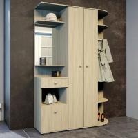 Прихожая комплект "Виза" Ясень шимо светлый Набор, с обувницей, со шкафом, с зеркалом, в коридор / ширина 120 см