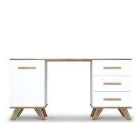 Стол письменный 1400 Вега Скандинавия, цвет Белый / Дуб Каньон