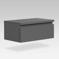 Тумба прикроватная подвесная Варма 50х21х30, цвет Серый, ширина 50 см с выдвижным ящиком, настенная в спальню