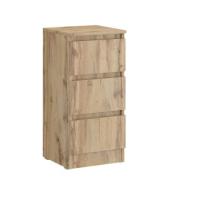 Комод 9 (дуб крафт золотой), ширина 35 см, 3 ящика, в спальню в гостиную, в прихожую