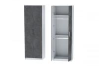 Шкаф 2 с фасадом Иннэс 7 ширина 80 см, Бетон графит и Белый ЛДСП