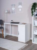 Стол письменный Ингар, с дверцей, 120x75x55, белый, ширина 120 см, с полками для книг и тетрадей, учебный для студента или школьника