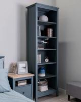 Стеллаж САГА цвет Темно-бирюзовый, 70х42х215 см, ширина 70 см с полками, на ножках, напольный для спальни или прихожей