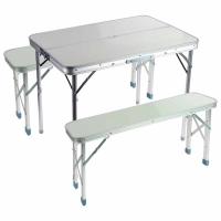 Комплект  мебели турист, складной, стол 60 х 90 х 69 см, 2 скамейки 87 х 25 х 40 см, набор садовой уличной мебели, для сада и дачи со столом столиком