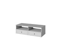 МС "Алисия" Тумба ТВ Анкор Светлый, ширина 135 см, с полками, с ящиками, напольная