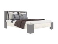 Кровать 1600 ЛЮССИ цвет Дуб Крафт белый/Шифер серый спальное место 160*200 см ЛДСП для подростков и взрослых