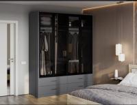 Спальня ЮМИ ШКАФ стекло Графит