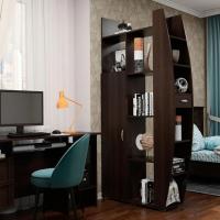 Зонирующий стеллаж-перегородка Парус Венге, ширина 116 см, с полками для хранения игрушек и книг, косметики