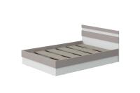 Кровать двуспальная "Соната" 140 см, Цвет Белый текстурный, Кашемир, мебель в спальню