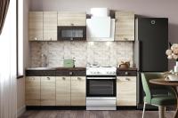 Кухонный гарнитур "Виола" 1.6м, ширина 160 см, Цвет Дуб венге / Дуб сонома, модульная, со столешницей, прямой