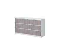 Комод №5 "Соната" цвет Белый текстурный, Дуб Крафт серый, ширина 140см, для спальни, с ящиками, гардеробная