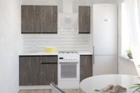 Кухонный гарнитур Ноктюрн лайт 1200, цвет Бетон темный, ширина 120 см, прямой, модульный, со столешницей, с полками, с выдвижными ящиками