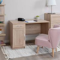 Стол письменный КАСТОР, 116х65х75 см, Сонома, ширина 116 см, с тумбой и ящиком для школьника или студента, учебный для ноутбука