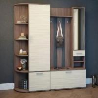 Прихожая комплект "Ника" Ясень шимо тёмный / Ясень шимо светлый 1,765 м Набор, с обувницей, со шкафом, с зеркалом, в коридор / ширина 176 см