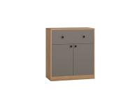 Тумба 2 дв. 1 ящ. ДЕНВЕР включает вместительный выдвижной ящик для мелочей и две просторные закрытые секции с дверцами цвет Дуб Крафт золотой/Графит серый ширина 78,2 см