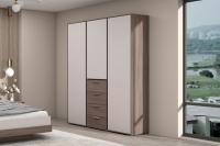 Шкаф распашной "Ника", ширина 160 см, Цвет Шимо Тёмный, Кашемир, трёхдверный, с полками, со штангой, с ящиками