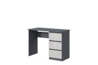 Стол письменный МС "Соната" Цвет Графит, Дуб Крафт Белый, ширина 110см, большой, ученический, длинный, с ящиками