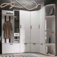 Прихожая комплект "Ника" Белый гладкий 2.11х1.55 м Набор, с обувницей, со шкафом, с зеркалом, в коридор / ширина 366 см