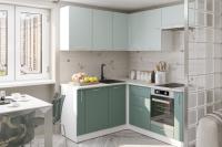 Кухонный гарнитур Асая мега прайм 2 1600*1700, Цвет Сумерки/Бензин, ширина 160 см * 170 см, с навесными шкафами, с выдвижными ящиками, с тумбой под мойку