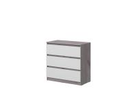 Комод №2 "Соната" цвет Дуб Крафт серый, Белый Текстурный, ширина 80 см, для спальни, с ящиками, гардеробная