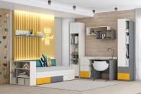 Молодёжная Клео набор 2 Графит Миндаль Солнечный, ширина 210 см, комплект мебели, в подростковую, в детскую, в спальню