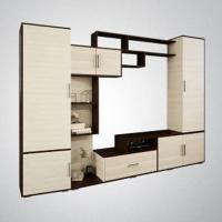 Cтенка в гостиную "Пекин" Венге / Лоредо, под телевизор со шкафом для одежды, напольная, горка в гостиную, в зал, тв зона, ширина 261 см