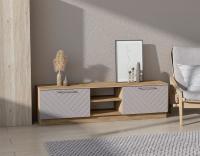 Тумба 1 Иннэс 7 Грэй софт и Дуб Крафт золотой, ширина 160 см, тумба под телевизор, консоль, в гостиную