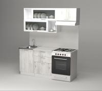 GER Кухонный гарнитур Алина экстра, Цвет Пайн белый, ширина 170 см, с навесными шкафами, с выдвижными ящиками, с полками, с тумбой под мойку