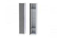 Шкаф 1 с фасадом Иннэс 7 Графит и Белый ЛДСП, ширина 40 см, распашной, пенал, в гостиную, в спальню