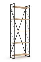 Стеллаж Скарлетт, цвет черный/дуб сонома, ширина 94 см, лофт, для книг, в спальню, в гостиную