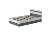 Кровать односпальная "Соната" 120 см, Цвет Графит, Белый текстурный, подростковая, детская, в спальню