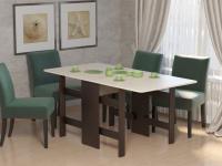 Стол-книга СТ-1.0 (без бара) Венге / Дуб молочный ширина 170 см высота 76 см ЛДСП раскладной для кухни для столовой для дачи