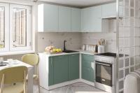 Кухонный гарнитур Асая мега прайм 1600*1700, Цвет Сумерки/Бензин, ширина 160 см * 170 см, с навесными шкафами, с выдвижным ящиками, с тумбой под мойку