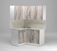 Кухонный гарнитур Арина прайм 1200*1400, Цвет Пайн экзотик, ширина 120 см * 140 см, с навесными шкафами, с выдвижными ящиками, с тумбой под мокйу