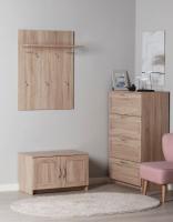 Тумба Сириус, 2 двери, 78х41х47 см, Сонома, ширина 78 см с полками, двухдверная для обуви в прихожую