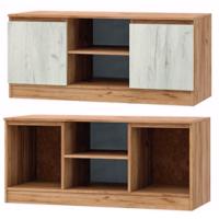 Тумба под ТВ 232, МС МАРЧЕЛ, ширина 120 см, телевизионная, для гостиной, зала или спальни, напольная, с полками