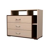 Комод Юнона универсальный, 1000х426х800, Венге/Дуб, ширина 100 см с полками и выдвижными ящиками для спальни или прихожей