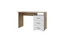 Стол "Ненси" 1200/3 ящика цвет Дуб золотой и Белый глянец ширина 120 см ЛДСП в спальню и офис для подростков и детей