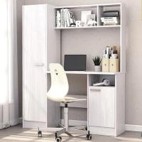 Стол письменный Цвет Анкор светлый, ширина 136 см, большой ученический, длинный, с надстройкой, с полками