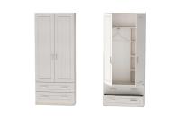 Шкаф 2-створчатый Колибри МДФ, ширина 90 см, со штангой, с полками, с ящиками, в гостиную, в спальню, в прихожую