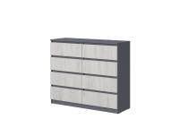 Комод №3 "Соната" цвет Графит, Дуб Крафт Белый, ширина 120 см, для спальни, с ящиками, гардеробная