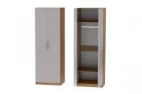 Шкаф 1 с фасадом Иннэс 7 Грэй софт и ЛДСП Дуб Крафт золотой, ширина 80 см, распашной шкаф для одежды, в спальню, в прихожую