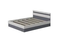 Кровать двуспальная "Соната" 160 см, Цвет Графит, Дуб Крафт Белый, мебель в спальню