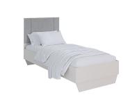 Кровать (900) АВЕЛОНА с мягким изголовьем идеально подходит для детской или спальни подростка цвет Кашемир серый/ТКАНЬ Тасмания серый ширина 90 см