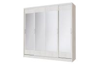 Шкаф-купе Неаполь 2,2 с 4-мя зеркалами Дуб Крафт Белый ширина 218.5 см ЛДСП с полками и штангой в спальню, гостиную и прихожую