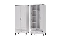 Шкаф ШК-2 Шарм Ясень Анкор светлый, ширина 91 см, со штангой, с полками, с ящиками, в гостиную, в спальню